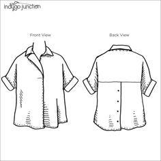 the front and back views of a women's shirt