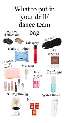 what to put in your drill / dance team bag