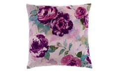 a pillow with purple flowers on it