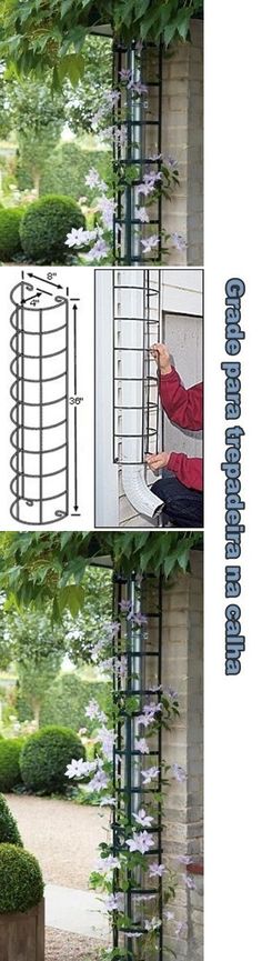 two pictures showing the different angles of an outdoor planter and how to use it