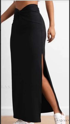 Lasaky - Seductive Grid Fitness and Casual Maxi Skirt with Side Slit Casual Maxi Skirt, Dinner Date Outfits, Flare Maxi Skirt, Makeup Accesories, Iphone Instagram, Stretchy Skirt, Split Skirt, Cute Everyday Outfits, Date Outfits