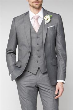 Grey Suit Pink Tie, Grey Colour Scheme, Suit For Men Wedding, Groom Suit Grey, Mens Suit Trousers, Grey Suit Wedding, Groomsmen Grey, Grey Suit Men, Dark Gray Suit