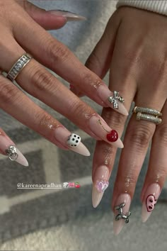 Nails 20th Birthday Nail Ideas, Casino Theme Nails, Clock Nails, Casino Nails, Maximalist Nails, Lime Nails, Theme Nails, Vegas Nails, Acrylic Nail Shapes