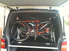 a bike is in the back of a van