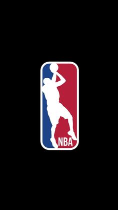 the nba logo is shown on a black background