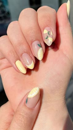 Lemon Nails, Lemon, Nail Art, Fruit, Nails, Yellow, White, Art