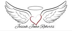 an angel heart with wings and the words arian ann roberts written in black ink