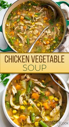 chicken vegetable soup with shredded chicken and a mix of vegetables Homemade Chicken Vegetable Soup, Chicken And Veg Soup, Vegetable Soup Crock Pot, Chicken Vegetable Soup Recipes, Chicken Vegetable Soup, Chicken Vegetable, Hearty Comfort Food