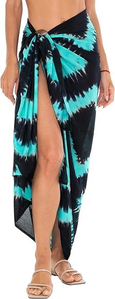 SHU - SHI Womens Sarong Pareo Cover Up Bathing Suit Women Beach Wrap Long Pool Resort Skirt - Love ShuShi Unique Tie Dye Patterns, Long Pool, Pool Resort, Bathing Suit Women, Unique Tie Dye, Dye Patterns, Chic Skirts, Beach Wrap, Unique Ties