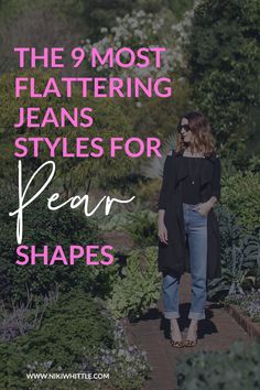 If you struggle to find jeans to fit your pear shape this article will   give you 5 tips for buying jeans, share the key things to look for in   jeans that flatter a pear shape, and the most flattering jeans styles   for triangle shaped women #jeans #denim #pearshape #triangleshape   #bodyshape #bodytype #flattering #shoppingtips #bodyshapes Jeans For Pear Shaped Women, Jeans For Pear, Triangle Dress