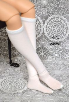 We like fun-to-wear socks and these are made with that in mind for our dolls. The fabric of these socks has a lot of stretch both ways and are designed to fit the Pear Body Smart Doll with her wide calf. The fit will be too loose on the classic Smart Doll leg and the knee-high socks made for classic body will be very difficult to put on the pear body as the top band will be too tight on her pretty leg. Please see the knee-high sock listing for Smart Doll classic body for socks to fit the Classic Doll Socks, Live And Let Live, Pear Body, Pretty Legs, Top Band, Socks And Heels, Smart Doll, Wide Calf, Knee High Socks