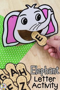 an elephant letter activity for kids to do on the floor with their hands and feet