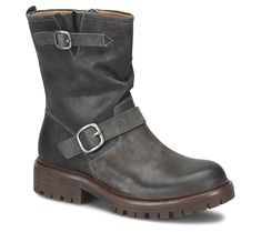 Step into moto-chic style with the Amberlynn biker boot. This casual-cool boot features water-resistant leather and sealed seams to keep you dry and comfortable in any weather. From Sofft. Moto Chic, Adaptive Clothing, Leather Biker Boots, Sofft Shoes, Comfortable Boots, Wet Weather, Leather Moto, Cool Boots, Leather Pulls