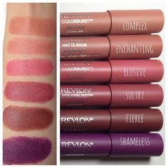 Shades Of Lipstick, Revlon Matte, Best Lipstick Color, Revlon Colorburst, Lipstick Kit, Long Lasting Lip Gloss, Lipstick Stain, Colors For Skin Tone