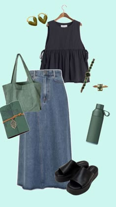 Black Church Outfit, Church Outfit, Black Church, Pieces Of Clothing, Diy Vetement, Mode Inspo, Green And Black, Casual Style Outfits