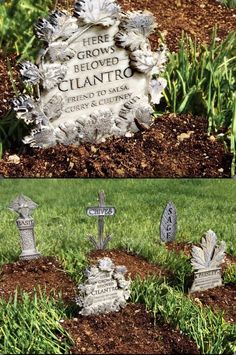 two graves in the ground with grass and dirt around them