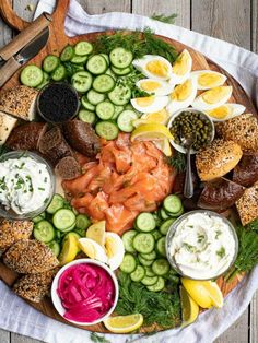 a platter filled with different types of food