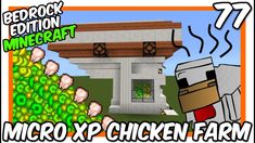 an image of a minecraft chicken farm with the words micro xp chicken farm on it