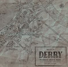 an old map shows the location of derby