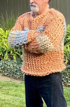 Men Jumper knit pattern. Chunky sweater knit pattern for men. Size  M , L,  XL  Thick, Oversized, Comfortable. English Men’s Knitted Jumper Patterns, Knitted Jumper Men, Chunky Sweater Men, Sweater Knit Pattern, Spinning Wool, Jumper Knitting Pattern, Crochet Jumper, Chunky Knit Scarves, Chunky Knit Jumper