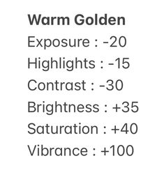 the words warm golden are in black and white