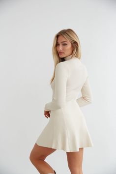 Millie Turtleneck Sweater Dress • Shop American Threads Women's Trendy Online Boutique – americanthreads Preppy Fall Dress, Sweater Dress Mini, White Sweater Set, Chic Beige Ribbed Turtleneck, Chic Beige Ribbed Sweater Dress, Spring Solid Turtleneck Sweater Dress, Ribbed Turtleneck Winter Dress, Solid Turtleneck Sweater Dress For Spring, Solid Color Turtleneck Sweater Dress For Spring