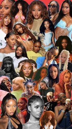 the collage of black women with different hair colors and hairstyles on them