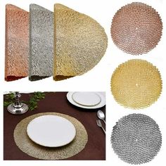 four different types of placemats and plates