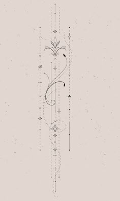 the back side of a tattoo design with swirls and stars in black on a light gray background