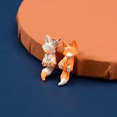 ❈Get 40% off when you buy 4 items ❈Materials:925 sterling silver ear pin/Clay ❈Measurements: 3.7*1.1 cm Matching Promise Rings, Fox Earrings, Ear Pins, Silver Gift Wrap, Mini Earrings, Ear Cuff Earings, Animal Earrings, Cat Earrings, Personalized Gifts For Her