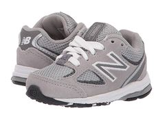 New Balance Kids IK888v2 (Infant/Toddler) - Boys Shoes : Grey/Grey : Supple synthetic and mesh uppers, and cozy padding will give your little one the independence to run the day away in the versatile New Balance Kids IK888v2 sneakers. These all-purpose kicks boast round-toe silhouette and classic lace-up closure. A cushioned collar and tongue, soft textile lining, and supportive EVA midsole promote exceptional comfort and stability for growing feet. Non-marking rubber outsole provides stability New Balance Kids, Boys Fashion Trends, Baby Shoe Sizes, Toddler Boy Fashion, Shoes Grey, Toddler Boy Shoes, Toddler Boy Outfits, Boy Shoes