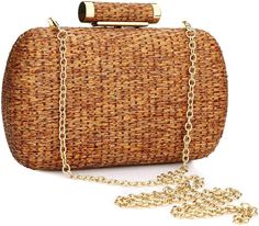 YYW Straw Clutch Purse for Women Hand-Woved Evening Handbag Party Wedding Summer Wicker Beach Bag (Brown): Handbags: Amazon.com Elegant Summer Wedding Clutch, Elegant Summer Clutch Bag, Summer Wedding Clutch Evening Bag, Elegant Evening Bag For Summer, Elegant Summer Clutch, Gold Evening Bag For Formal Summer Events, Summer Formal Clutch Shoulder Bag, Formal Summer Clutch Shoulder Bag, Summer Formal Clutch Bag