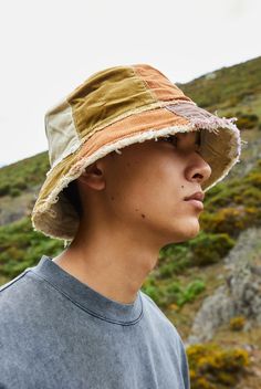 Patchwork Bucket Hat, Corduroy Patchwork, Unique Swimwear, Jaded London, Brown Corduroy, Denim Patchwork, Bucket Hats, Buckets, Headdress