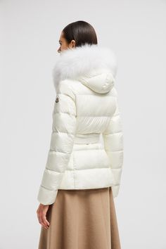 Find MONCLER COLLECTION Boed Short Down Jacket on Editorialist. The Boed down jacket delivers a sophisticated winter look, showcasing a feminine silhouette accentuated by a belted waistline. Crafted from longue saison, the hooded puffer jacket is finished with a luxurious long-haired sheep-skin trim. Personalized Jacket, Hooded Puffer Jacket, Sheep Skin, Cardigan Shirt, Outerwear Outfit, Feminine Silhouette, Ski Pants, Down Jackets, Shell Jacket