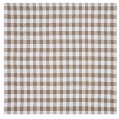 a brown and white checkered table cloth