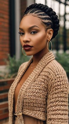 hairstyles to do with goddess box braids 2 Cornrows Braids For Black Women, Professional Braids For Work, Goddess Braids Bun, Short Hairstyles Undercut, Braided Bun For Black Women, Undercut For Women, Woman With Bangs, New Hairstyles For Women, Stylish Cornrows