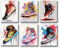 Amazon.com: SYCART® - Hypebeast Sneaker Poster, Set of 6 (8''x10'') UNFRAMED, Air Jordan Room Decor, AJ Shoes Poster Art Sports Themed Wall Art For Boys Room, Hypebeast Sneaker Poster – Hypebeast Room Decor, Michael Jordan Poster, Sneaker AJ Shoes Shoebox Collection Aesthetic Cool Poster for Teen Boys Guys Men Room Dorm Bedroom Wall Decor, AJ Wall Art, Cool AJ poster, Jordan shoe posters.: Posters & Prints Sneakerhead Nursery, Sneaker Bedroom Ideas, Nike Bedroom Ideas, Nike Bedroom, Sports Boys Bedroom, Jordan Room Decor, Air Jordan Art, Sports Theme Bedroom, Room Hypebeast