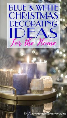 Beautiful Blue and White Christmas Home Decorating Ideas White Christmas Decorating Ideas, Holiday Table Inspiration, Christmas Home Decorating, Blue And White Christmas, Blue Christmas Decor, Christmas Decorating Ideas, Decorating Ideas For The Home, White Christmas Decor