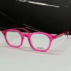 Brand: Saint Laurent Model: Sl588 004 Condition: New Gender: Women Age Group: Adult Color: 004 Frame Color: Pink Frame Material: Plastic Lens Color: Demo Clear Lens Socket: 50 Mm Bridge Width: 22 Mm Temple Length: 145 Mm Rx: Yes Available Made In Italy Item Includes: - Authentic Sunglasses - Certificate Of Authentic - Authentic Case - Cleaning Cloth We Guarantee That All Our Items Are 100% Authentic And Brand New. Statement Glasses, Unique Glasses Frames, Havana Brown Cat, Pink Eyeglasses, Vintage Eyeglasses Frames, Unique Glasses, Heart Glasses, Saint Laurent Sunglasses, Pink Frame