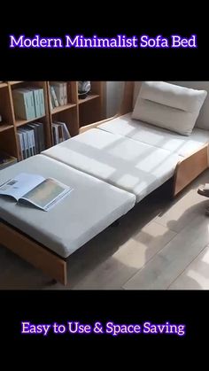 an image of modern minimalist sofa bed with easy to use space saving mattresses