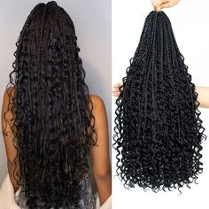 PRICES MAY VARY. 【Hair Materials】：Bohemian Crochet Braids Box Braids Crochet Hair Boho Box Braids, 100% Handmade Crochet Braids, Pre looped and High Quality Fiber. 【Package】：24 Inch, 8 Pack/Set (15 Strands/Pack), 90g/Pack. Tips: Usually 6-8 Pack can full a head. 【Hair Color】：T1B/30/27＃,1B＃,T1B/30＃,T1B/Bug＃(different screens ,lights,shooting angels,there may have color difference,The specific color is subject to the actual product.) 【Easy Install】：We Used Big Pre looped Crochet Braids Hair for Black Women Which is Easier to Install than Small Pre looped Crochet Braids,Especially for Beginners, You Can Show Your Personality and Charming Effortlessly. 【Use】 :For Daily Use,Wedding,Party, Performance,Tourism, Cosplay,birthday gifts, Halloween gifts. Christmas gifts, etc Product description 
 1. Box Braids Goddess, Pre Looped Crochet Hair, Hair Box Braids, Senegalese Twist Crochet Hair, Braids Goddess, Box Braids Crochet, Light Shoot, Hair For Black Women, Bohemian Crochet