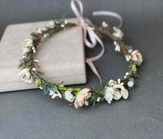 Wedding Floral Headpiece, White Flower Crown Wedding, Hair Wreath Wedding, Vibe Board, Bridesmaid Crown, Flower Headband Wedding, Flower Wreath Hair, Floral Headpiece Wedding, Bridal Flower Headband