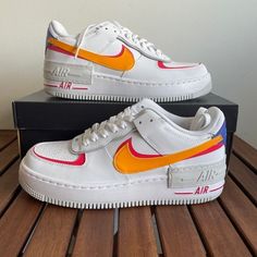 Brand New Nike Air Force 1 Shadow Size Women 9 Style Code: Dz1847-100 Color: White/Siren Red/Photon Dust/Sundial ******** Please Take A Close Look Of All Pics And Video, You Will Get The Exact Pair Of Shoes Displayed In Pics. All Sales Are Final And I Don’t Accept Return! Thank You! Nike Air Vapormax 2019, Nike Air Force 1 Shadow, Air Force 1 Shadow, New Nike Air Force, Nike Air Vapormax Flyknit, Nike Air Zoom Pegasus, Nike Air Force Ones, Air Max Women, Pink Sneakers