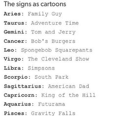 the signs as cartoons are shown in this black and white photo, with text overlaiding them