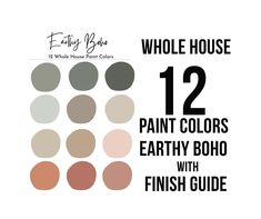 the color guide for paint colors that are available in each color scheme, including brown and gray