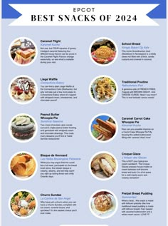 an info sheet with different types of food and the words, best snacks of 2012