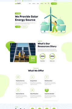 the website design for solar energy company