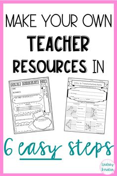 the text make your own teacher resources in 6 easy steps