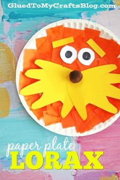 paper plate lorax craft for kids to make