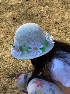 PATTERN ONLY Crochet Daisy Pattern sizes available from toddler to adult hat needs a wire which is available in my shop for the hat I used cotton fair yarn in off white or cream size 2 or sport weight for flowers and leaves I used worsted weight hook is C\2.75mm you also need scissors and big eyed needle optional ribbon or you can just crohet a chain we are not accepting refund and returns. Thank you for visiting my shop. Adjustable White Crochet Bucket Hat, White Adjustable Crochet Bucket Hat, White Crochet Summer Cap, White Crochet Cap For Summer, Hand Knitted Adjustable Mini Hats For Spring, Playful Mini Cap Hats For Spring, Playful Spring Mini Cap Hat, Adjustable Hand Knitted Mini Hats For Spring, Adjustable Hand-knitted Mini Hats For Spring